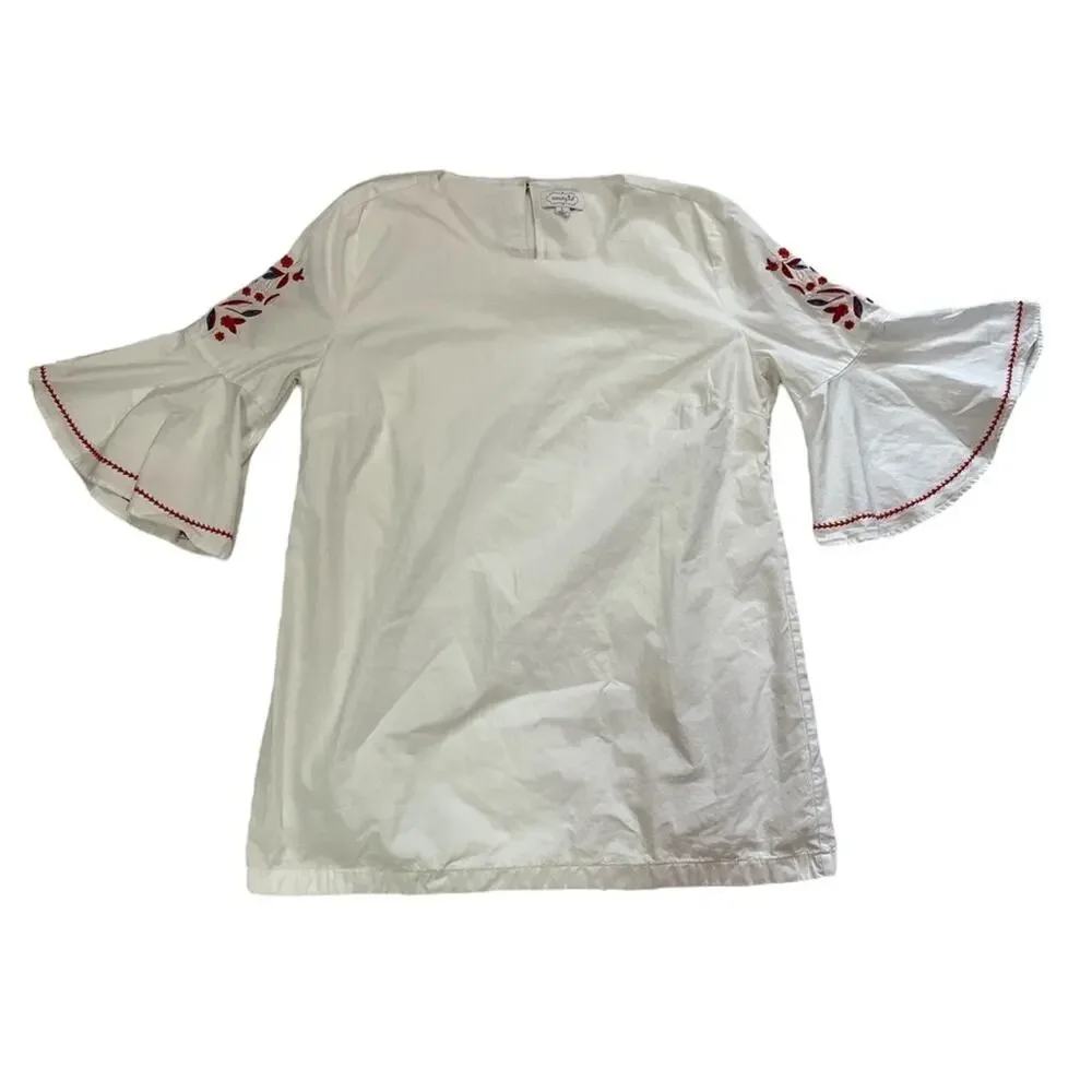 Mud Pie Michelle Embroidered Floral Scalloped 3/4 Sleeve Summer Dress Size L - Picture 2 of 9